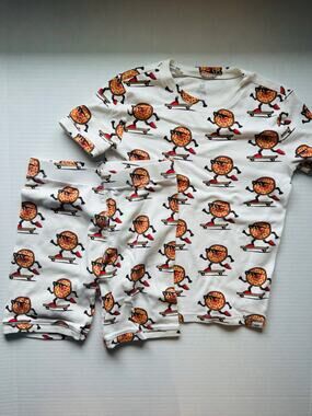 Gap Kids Size 12 Pizza Skateboarding Pajama Set Cotton PJ